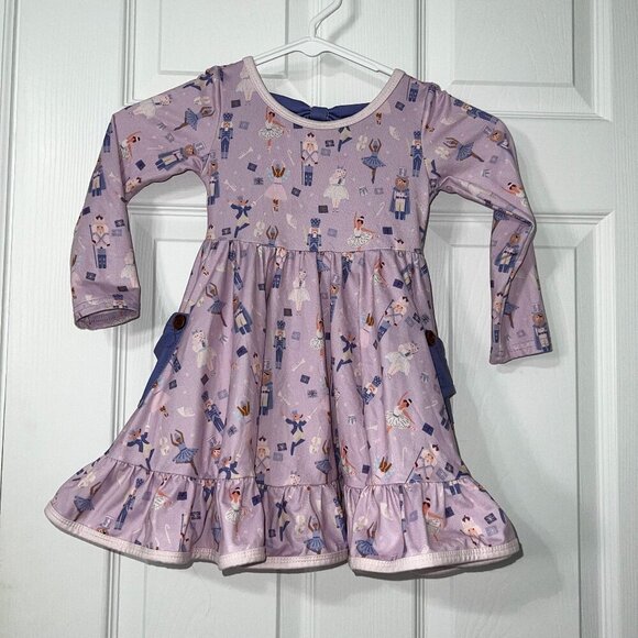 Foxtail Lilies Ballerina and Nutcracker Long Sleeve Twirl Dress Size 2T - Picture 1 of 6